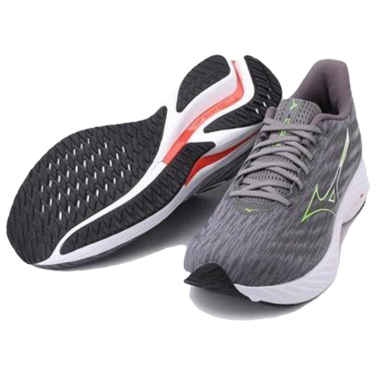 Mizuno Wave Rider 28 Tradewinds Green Gecko Men Sneakers Grey J1GC240352