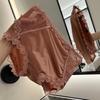 Large Lace High Waisted Underwear Satin Sexy Pure Desire Mesh Comfortable Pure Cotton Crotch Bag Hip Women Triangle Panties