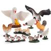 Educational Poultry Miniature Set: Rooster, Hatching Eggs, Swan, Chicken, Duck, Goose.