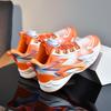 Children's Rotating Button Mesh Blue Sneakers Casual Sneakers Boys Running Shoes Student Dad Shoes One Piece 2025