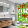 4 Christmas Bathroom Sets, Shower Curtain, - Carpet, Horse Cover And - U-shaped Bath Mat, Christmas Holiday Bathroom Decoration