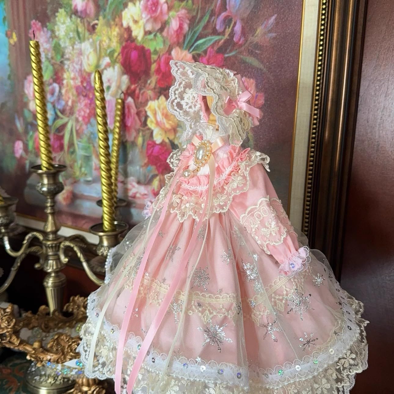 

HAMRETHYPPZ 1/4 1/6 1/3 BJD Ball Jointed Doll Dress Doll Costume Pink Princess Skirt, Cute Pink Maid Skirt (Head and Body Not Included) (1/3)