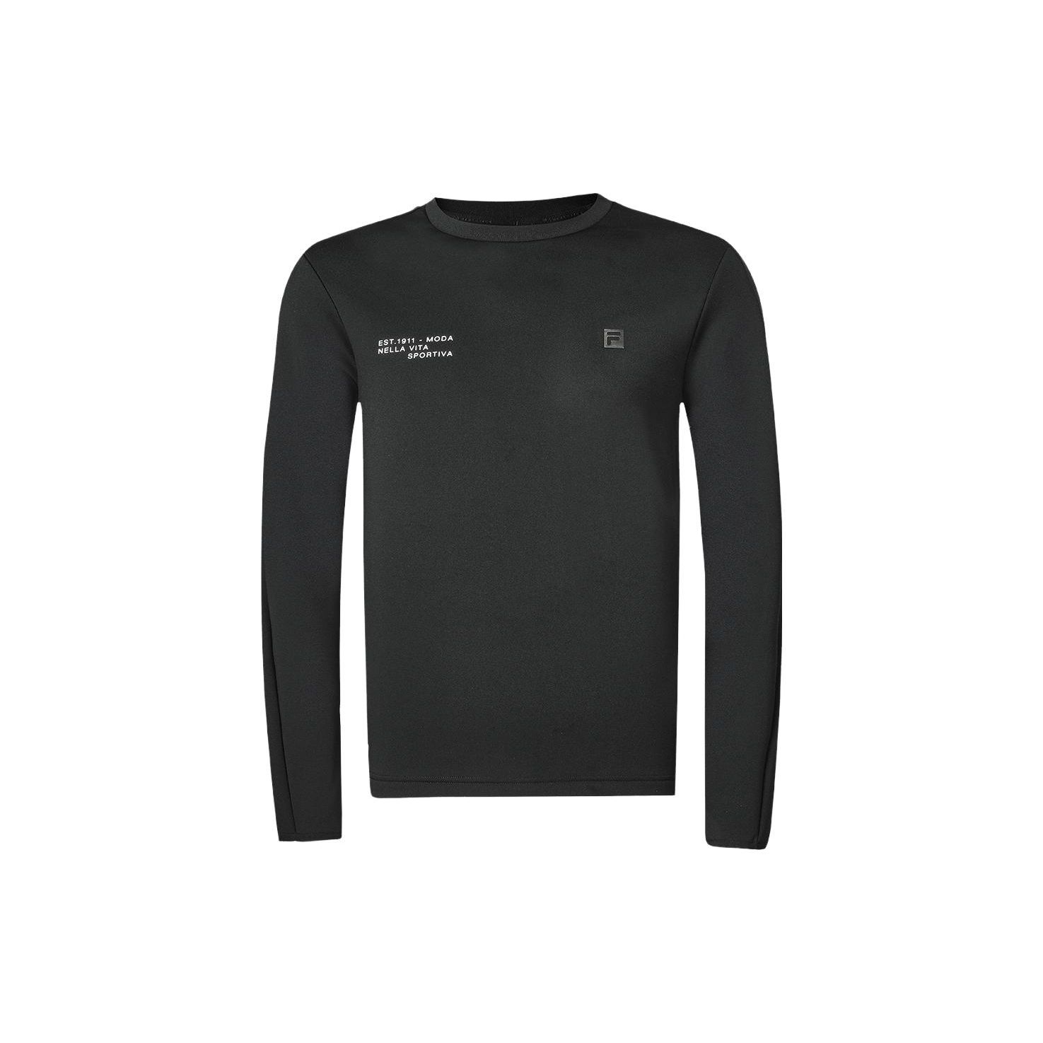 

FILA Letter Print Fitness Pullover Sweatshirt Men sweatshirt Deep-Black A11M341210F-BK L