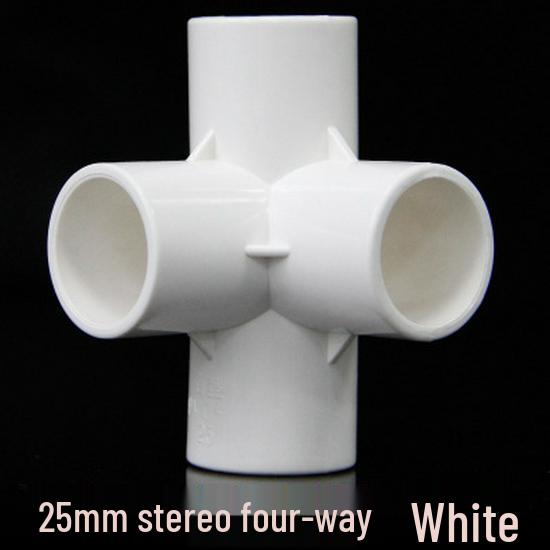 PVC Multi-Way Fittings: 3D Tee, 4-Way, 5-Way, 6-Way, 90° Elbow for Water Pipes (Sizes: 20, 25, 32, 40, 50).