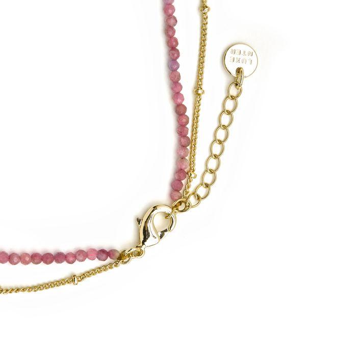 Collier Luxenter Avec Cristal Rose Finition or 18k - Ethal