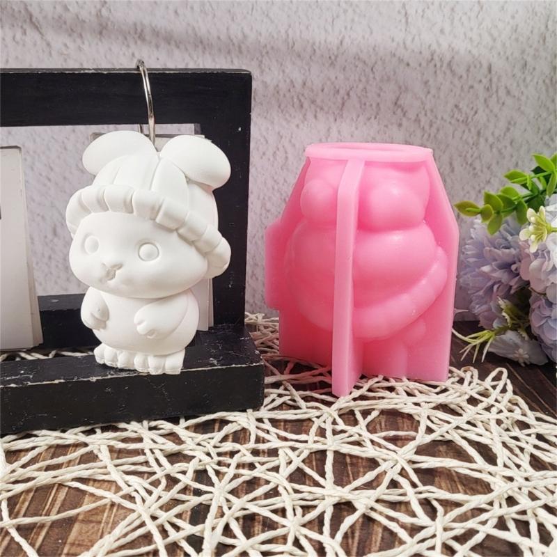 Silikonformen für Kerzen in Hasenform aus Epoxidharz zur Heimdekoration, Tierfiguren-Silikonformen, Seifenherstellungsformen