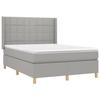 3131985 vidaXL Lit à sommier tapissier avec matelas Gris clair 140x190cm Tissu