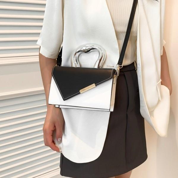 Stylish Colorblock Feminine Handbag Trendy Spring Casual Small Crossbody Purse