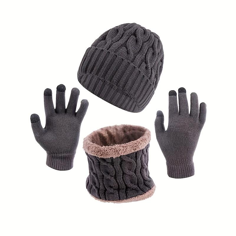 

Трансграничный европейский и американский набор из трех предметов: взрослая шапка, шарф, перчатки, новая утолщенная шапка на осень/зиму для мужчин и женщин One-size серый