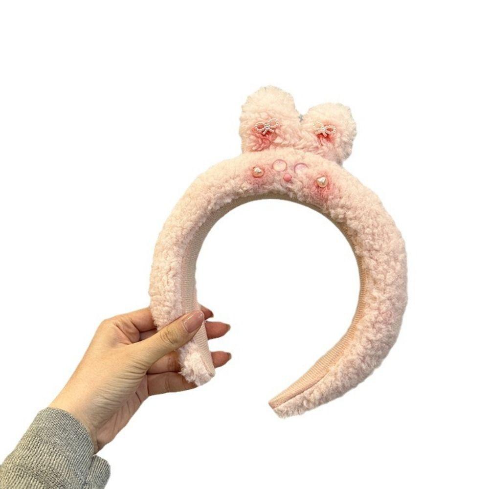 

Шляпа на день рождения, обруч для волос с рисунком розовой свинки, милая плюшевая повязка для волос Kawaii, плюшевая повязка на голову с маленьким медвежонком для девочек