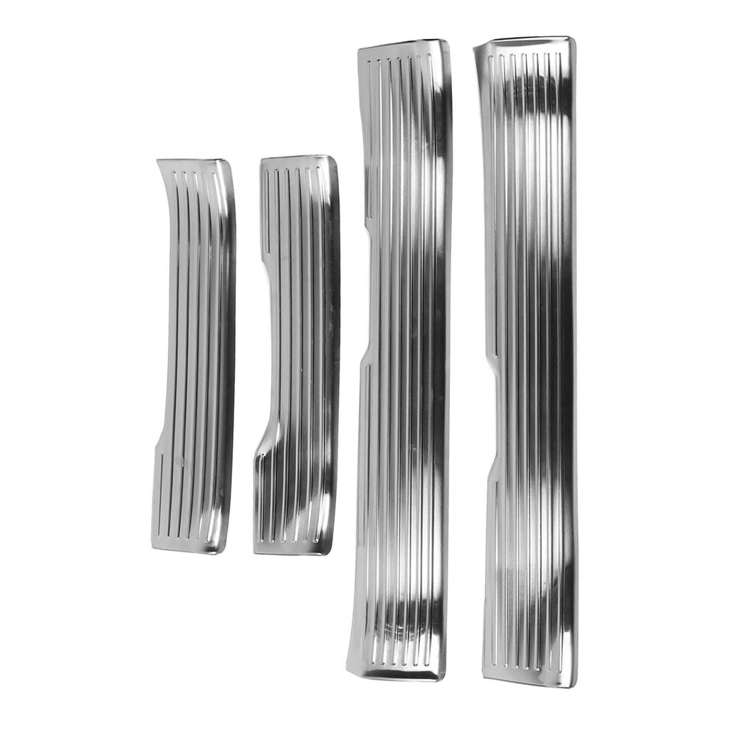 4PCS Door Sill Scuff Plate Guard Protector Trim Stainless Steel Polished Self Adhesive for Tacoma 2024 Silver Brushed