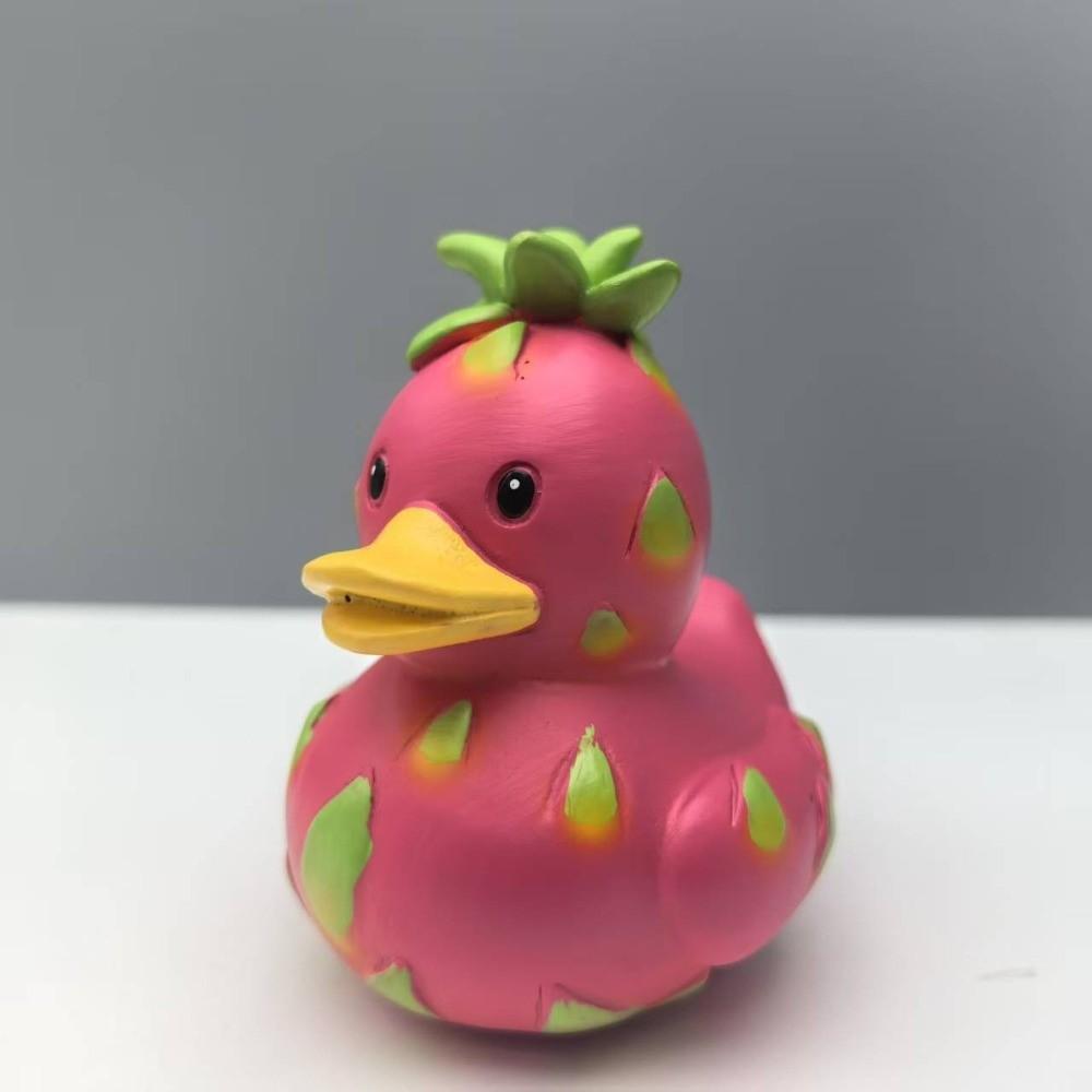 Cartoon Watermelon Duck Statue Decorative Duck Ornament Dragon Fruit Duck Figurine  Office Decor