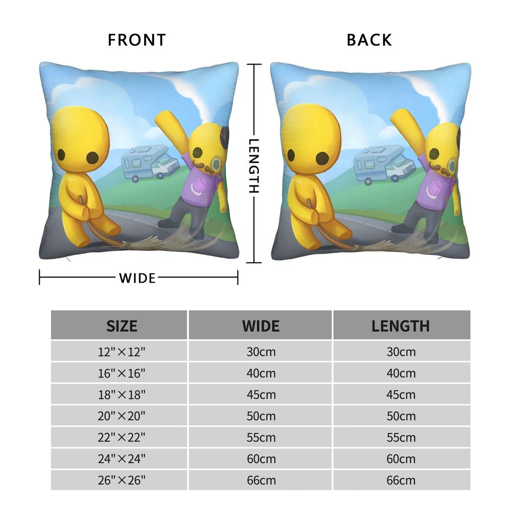 Friendly Wobbly Life Duo Play Pillow Case Retro Trendy Pillow Cover Comfy Pillowcases For Chair Sofa Home Decor