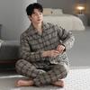 Pyjama d'hiver rembourré en coton épais à trois couches 100 % pur pour homme, veste rembourrée, vêtements d'intérieur chauds pour homme automne et hiver, grande taille