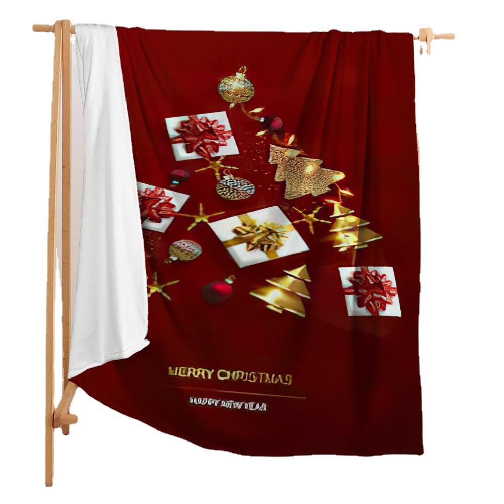Flannel Blanket Bedroom Blanket European And American Blanket Digital Printing Christmas Blanket Bedroom
