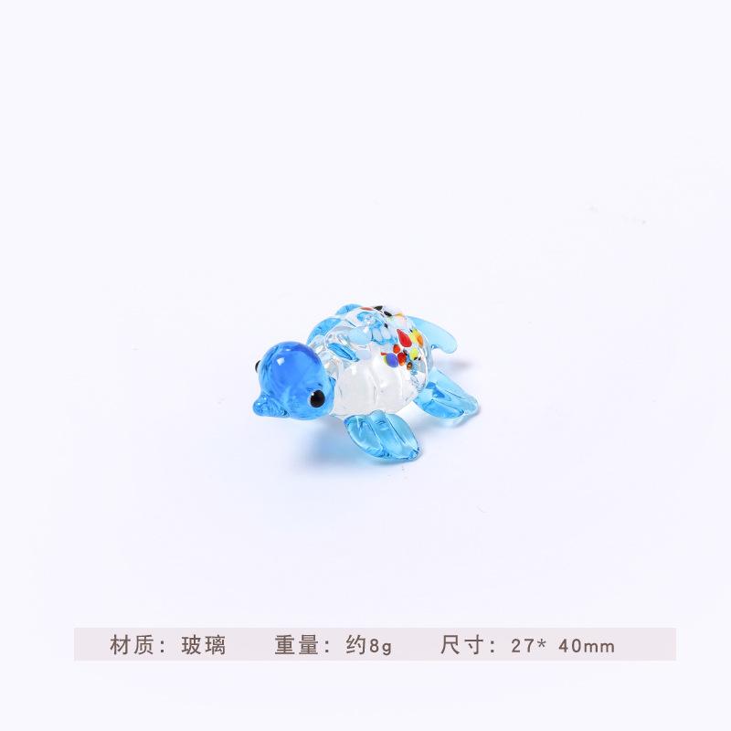 Colorful Mini Glass Sea Turtle Figurines Handicraft Sea Turtle Sea Animal Collectibles Tiny Turtle Glass Home Decor Ornaments