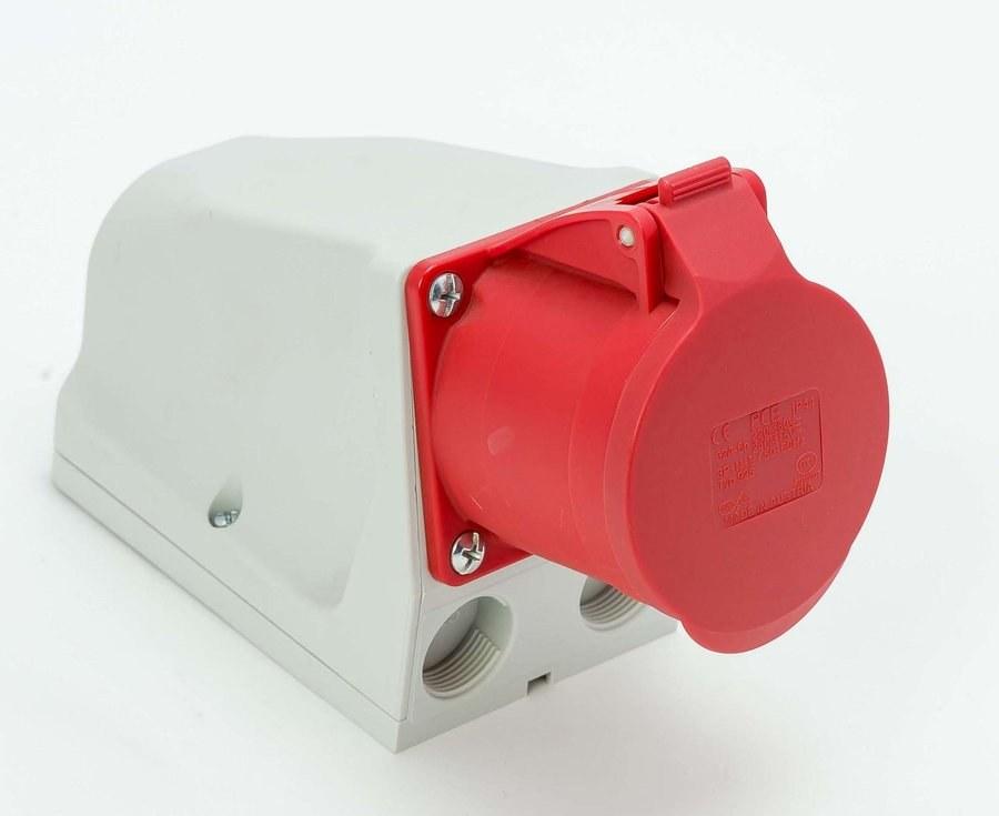 Fixed pass-through socket 32A 3P+Z+N 400V IP44