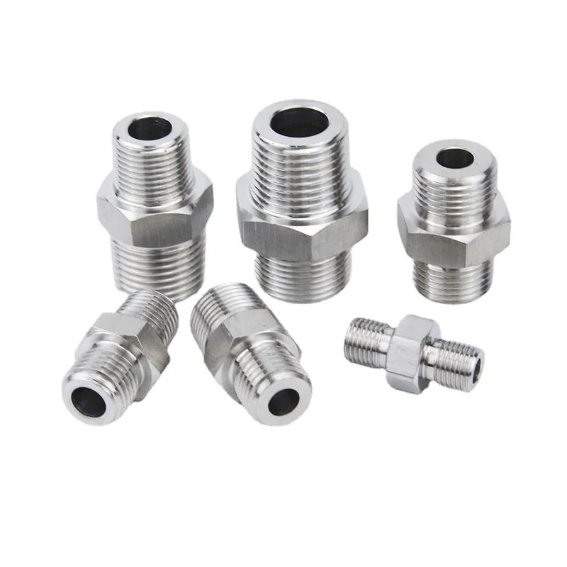 Alta Pressione M 6 8 10 12 14 -20 Metrico 1/4" 3/8" 1/2" 3/4" BSP NPT Maschio 304 Acciaio Inox Nipplo Esagonale Riduttore Raccordo Tubo Connettore