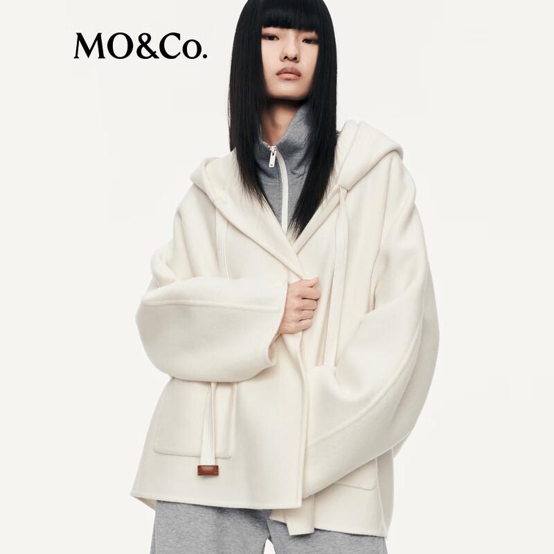 MO&Co. Merino Wool Hooded Double-Faced Coat