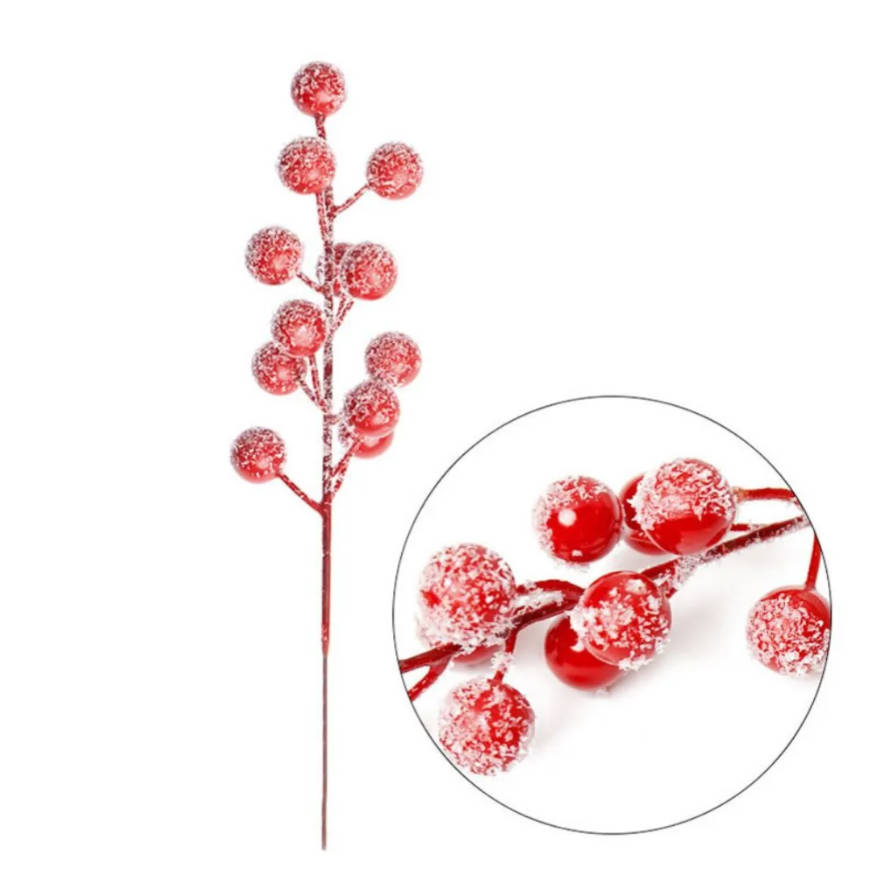

Artificial Flower Branch Accessories, Artificial Green Plants, Festival Decorations, Artificial Plants, Red Fruit And Berry Branches. One Size красный