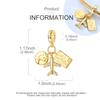 Original Goldene Serie 925 Silber Gepäck Reise Sonnenleopard Anhänger Zirkonium DIY Perle Passend Armband Schmuck Damen Geschenke