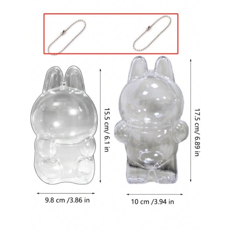 Labubu Pumpkin Protective Case Clear Acrylic Dust Cover for Generation 1 2 Doll Display Halloween Accessory Cover