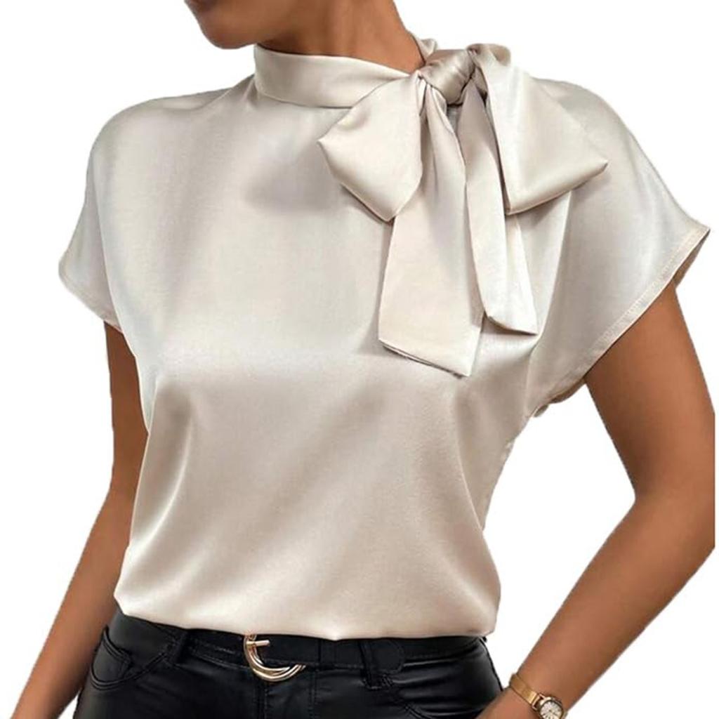 Damen Modisches Lässiges Einfarbiges Rundhals Kurzarm-Top Kurzarm-Top