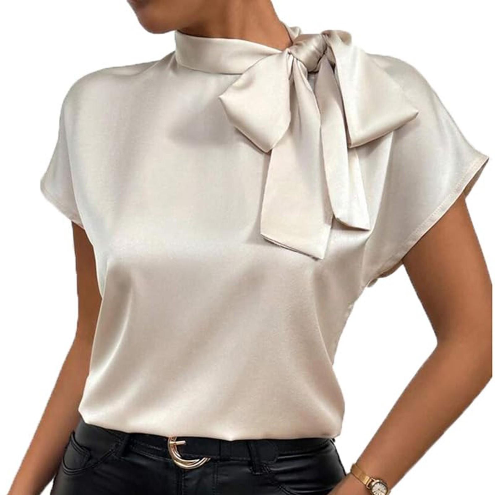 

Женская модная повседневная однотонная футболка с круглым вырезом и короткими рукавами Футболка с короткими рукавами XL бежевый