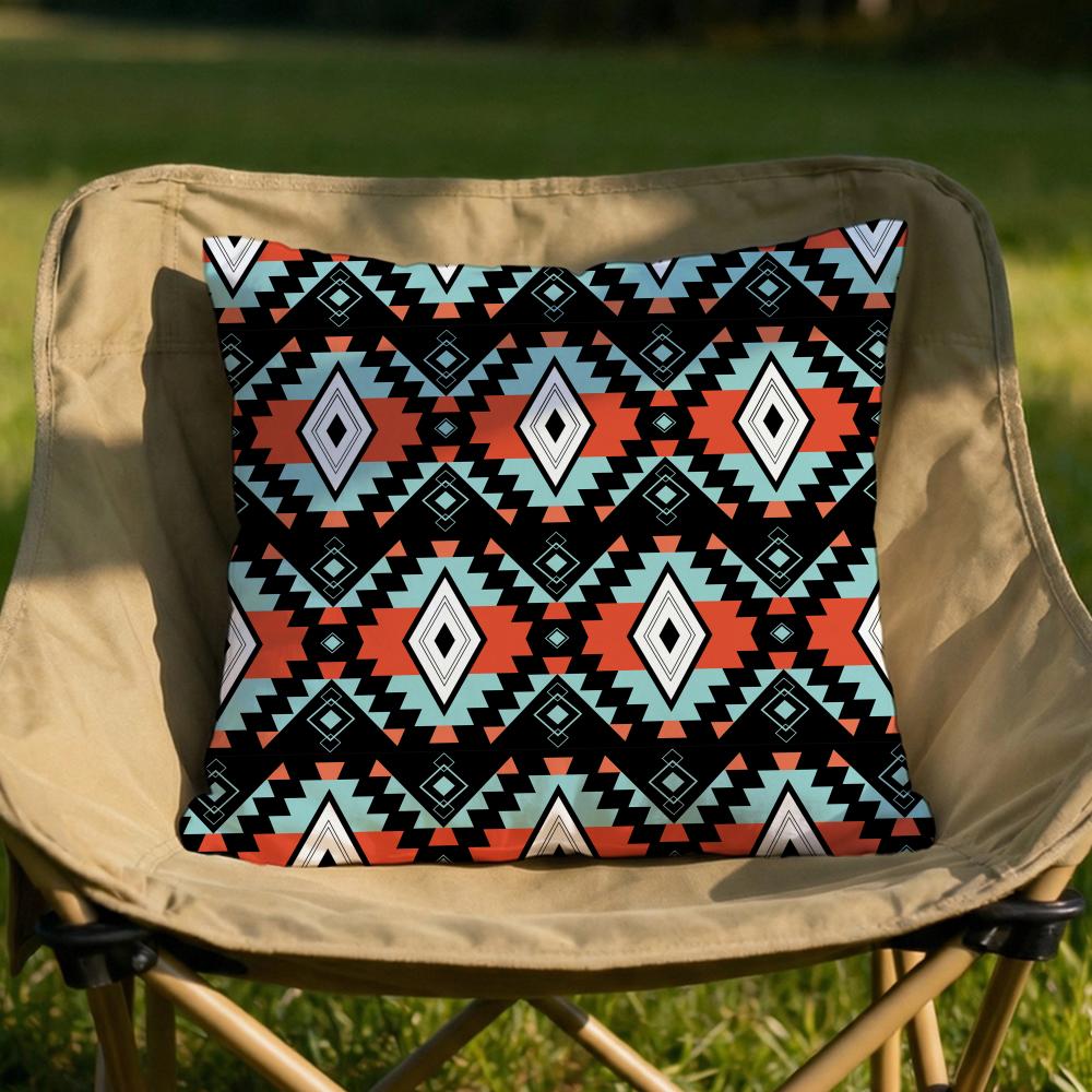 Native Fabric Pattern Cushion Cover Soft Reversible  Durable Pillow Cover  MultiScene Use for Home  Car Daily Comfort