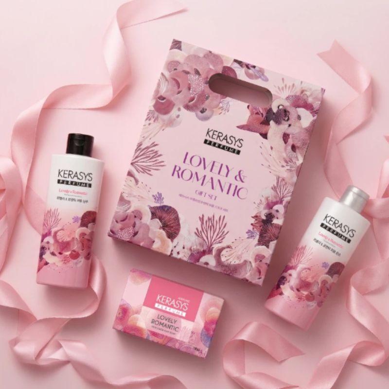 Kerasys Perfume Hair Care Gift Set – Shampoo 250ml + Conditioner 250ml + Soap