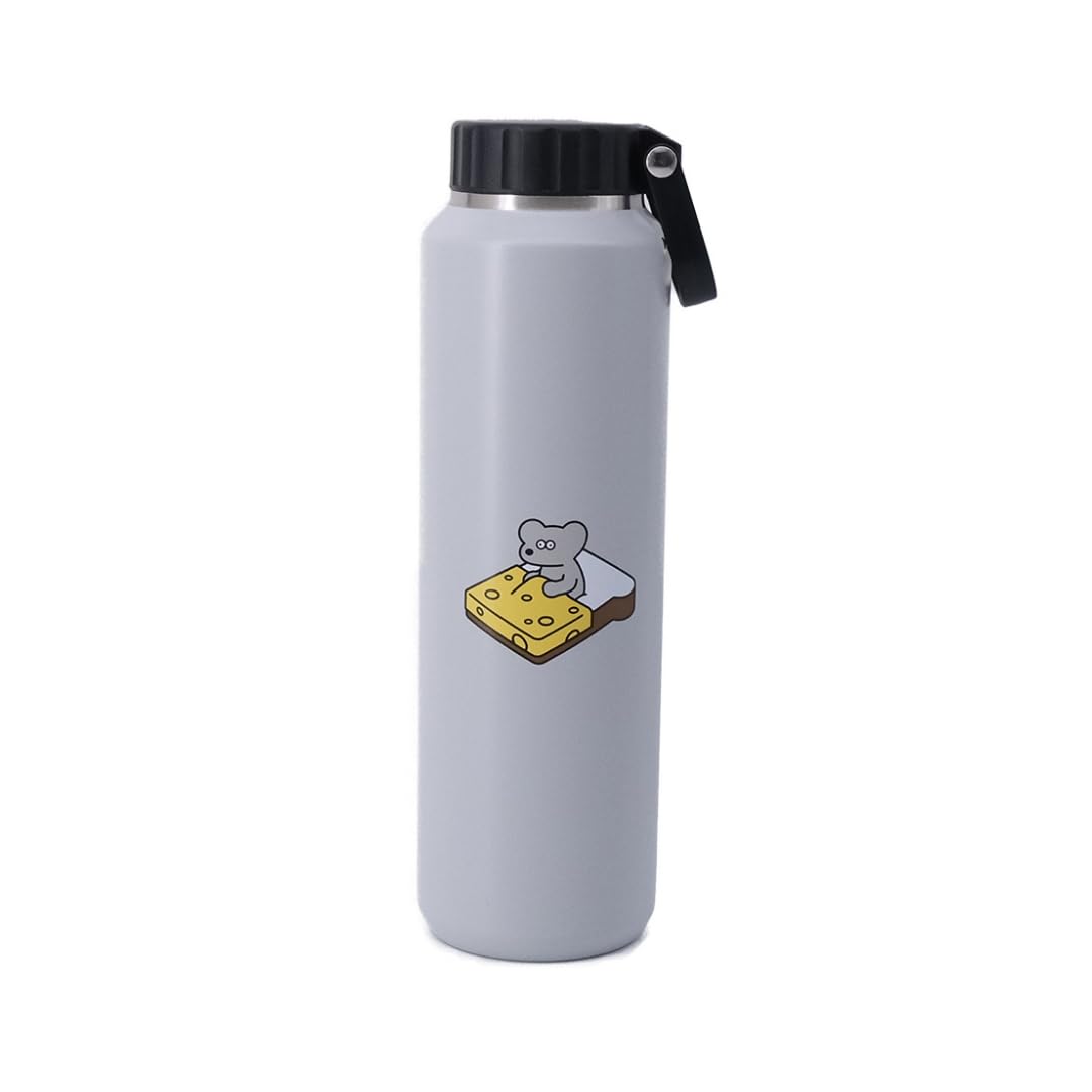 

ANDY Stainless Steel Bottle with Handle, 710ml, Mouse Design, Mug, Handle, Direct Drinking, Easy to Clean, Stylish, Vacuum Insulated, Double-Layered,