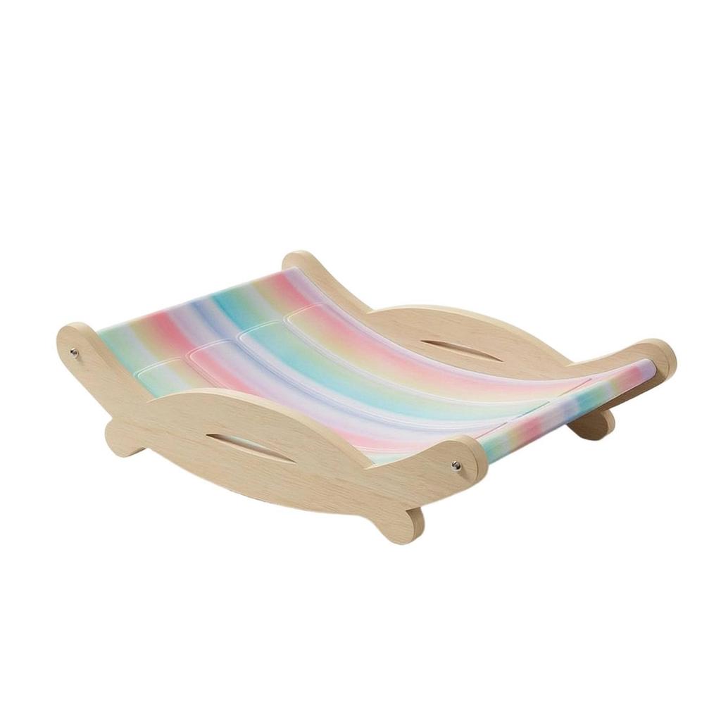 Elevated Pet Lounger with Wooden Frame Cooling Elevated Bed Breathable Suspended Cats, Dogs, Living Room, Bedroom, Balcony