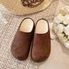 Comfortable casual shoes platform bag head half slippers velvet boken shoes loafers autumn and winter wear soft-soled slippers women's shoes