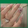 Adesivos de Manicure Francesa com Diamantes Feitos à Mão Para Senhoras