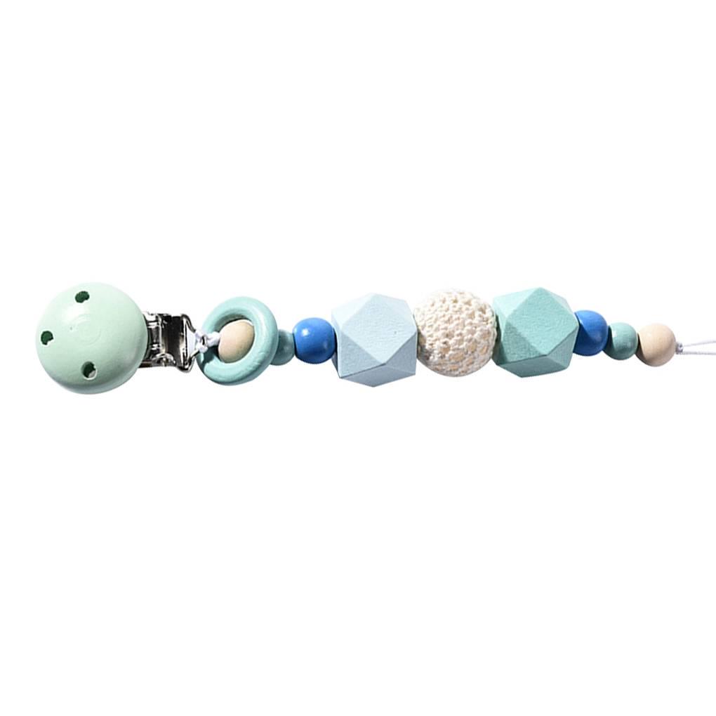 Baby Clips Holder Wooden Teething Beads for Girls Boys