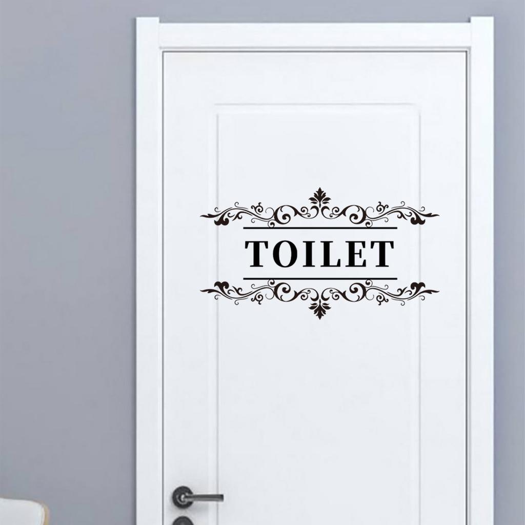 Ms8492 Creative Hand-Painted English Pattern Door Sticker Bathroom Bathroom Background Home Decoration Sticker, Large Quantity Can Be Negotiated