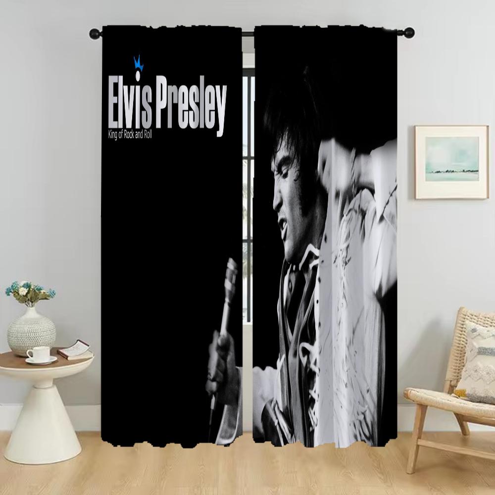 Elvis Partition Modern Living Room Curtains 2 Pieces Shades Halloween Decoration Tulle for Bedroom Home Interior Curtains Camera