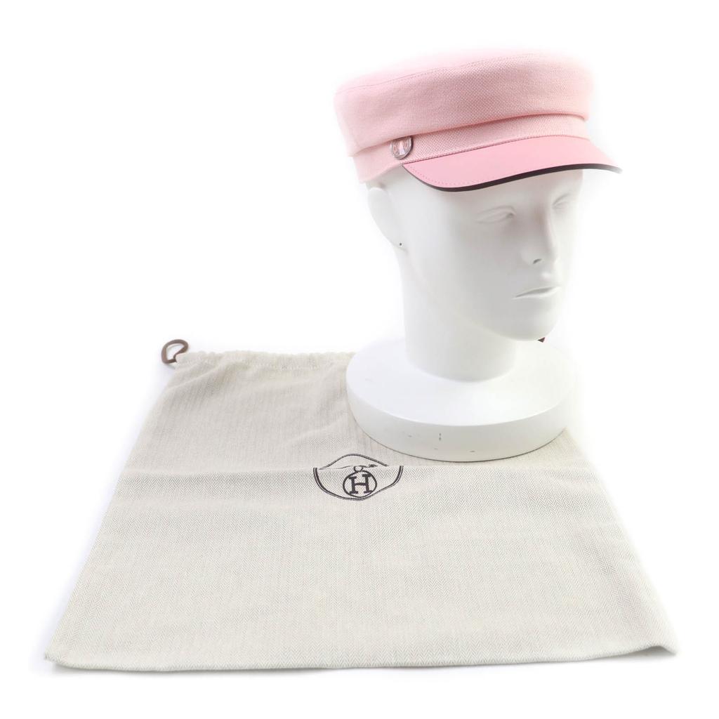 Pristine HERMES Casquette Deauville Plan Wear pink cotton Women 57 Used