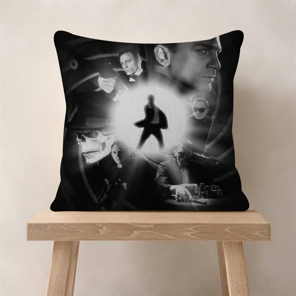 Pillow Gift Home Office Decoration Bedroom Sofa Car Cushion Cover case 45x45 British Legend JJames BBond 007