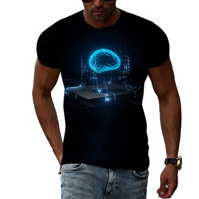 Technologie Kreativita grafická trička Muži Letní Móda Zajímavá Osobnost Potisk Tričko Trend harajuku Hip-Hop Styl Top