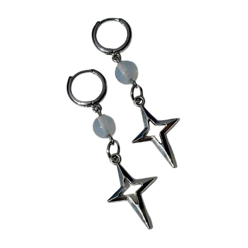 

1 Pair Stainless Steel Opal Star Earrings Featuring Comfortable Fit and Easy Cleaning for Sensitive Skin Wear 1