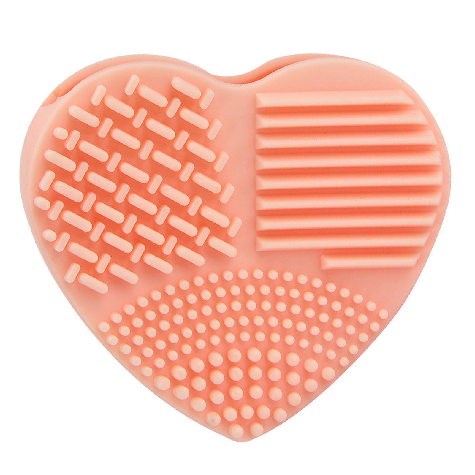 Silicone Fashion Cleaning Glove Makeup Washing Brush Tool Cleaners Heart-shaped Brush Pad C