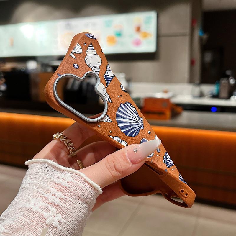 Starfish Printed Silicone Case For iPhone 16 Pro Max 14 15 Plus 13 12 Pro Max 11 Shockproof Leather Texture Soft TPU Phone Cover