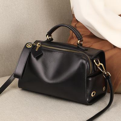 2025 New Genuine Leather Women's Bag Autumn Winter Crossbody Bag High-end Boston Pillow Bag Handbag Tote Bag