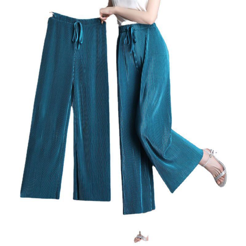 Women's Spring/Summer Straight Striped Leggings High Waist Light Pants