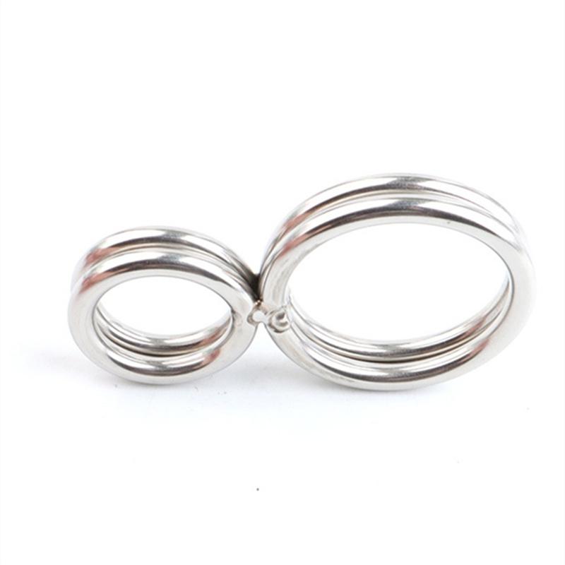 Stainless Steel Penis Cock Rings Testis Restraints Ball Scrotum Stretcher Male Delay Ejaculation Adult Sex Toys for Men Erection