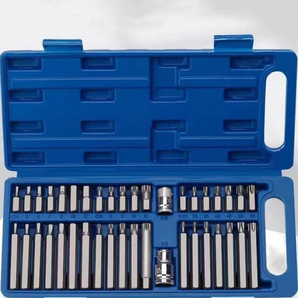 40pcs CHROME VANADIUM Batch Head Set Hexagonal with Storage Box Wrench Set Hex Socket Head Socket Bit Sets Car Repair