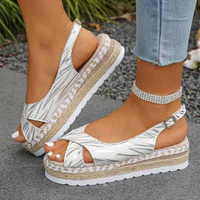 Mode Damen Sandalen Keilabsatz Mode Schnalle Peeptoe Komfort Leichtgewicht Hohe Absätze Abriebfest Damen Büro Hochzeitssandalen