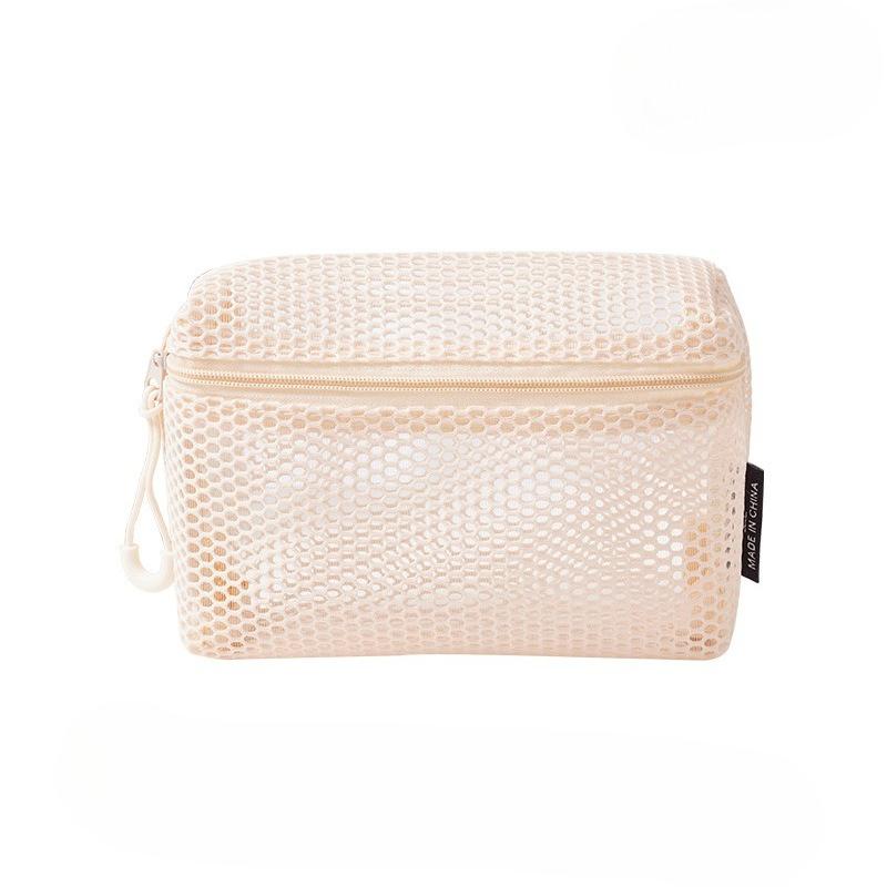 Casual Storage Pouch Hand-held With Zipper Cosmetic Bag Multipurpose Mesh Mesh Pouch Travel