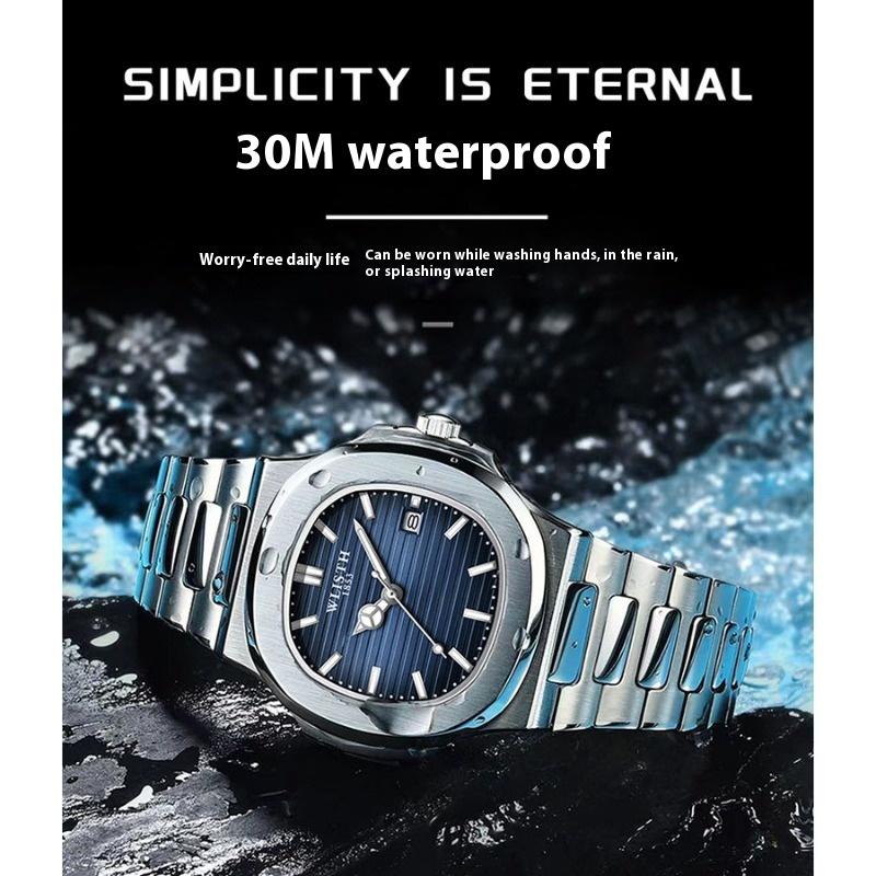 Top Brand Steel Belt Calendar Fashion Men's Watch Luminous Waterproof Fashion Watch